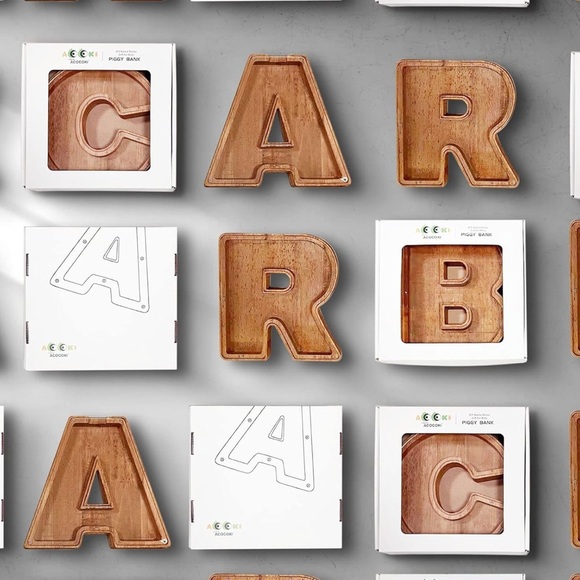 ✨BNWT - Wood Letter Piggy-Bank for Kids - Letter B✨ - Picture 4 of 5